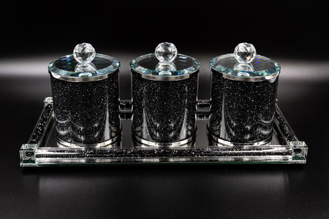 Small Glass Jar Black
