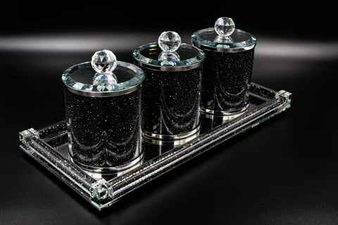 Small Glass Jar Black