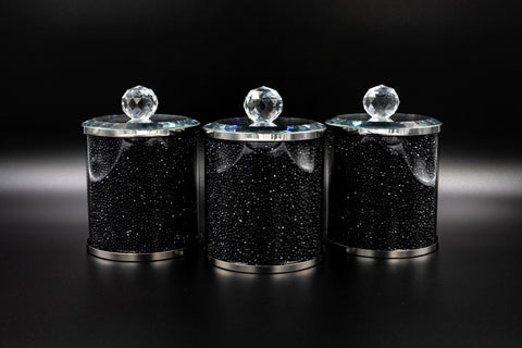 Small Glass Jar Black