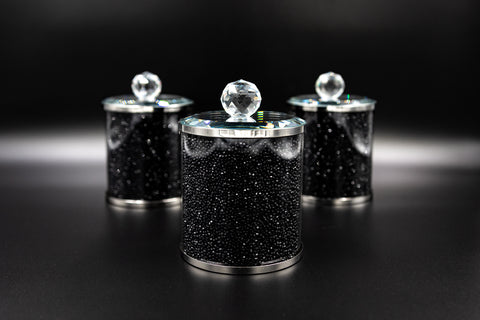 Small Glass Jar Black